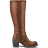 imagemysoft Womens Knee High Boots Chunky Block Heels with Side Zipper and Stretchy Elastic PanelsBrown