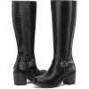 imagemysoft Womens Knee High Boots Chunky Block Heels with Side Zipper and Stretchy Elastic PanelsFusion Black