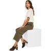 imagemysoft Womens Knit Chunky Block High Heels Elastic Slingback Open Toe 3 Inch Heeled SandalsDark Brown