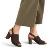 imagemysoft Womens Knit Chunky Block High Heels Elastic Slingback Open Toe 3 Inch Heeled SandalsDark Brown