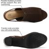imagemysoft Womens Knit Chunky Block High Heels Elastic Slingback Open Toe 3 Inch Heeled SandalsDark Brown