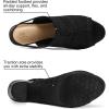 imagemysoft Womens Knit Chunky Block High Heels Elastic Slingback Open Toe 3 Inch Heeled SandalsMottled Black