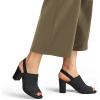 imagemysoft Womens Knit Chunky Block High Heels Elastic Slingback Open Toe 3 Inch Heeled SandalsMottled Black