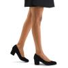 imagemysoft Womens Pumps Low Chunky Block Heel Round Toe Comfortable Dress ShoesBlack Nubuck