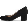 imagemysoft Womens Pumps Low Chunky Block Heel Round Toe Comfortable Dress ShoesBlack Nubuck