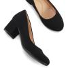 imagemysoft Womens Pumps Low Chunky Block Heel Round Toe Comfortable Dress ShoesBlack Nubuck