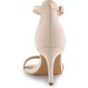 imagemysoft Womens Stilettos Pump Heel Sandals Ankle Strap Open ToeNude Nubuck