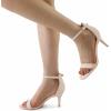 imagemysoft Womens Stilettos Pump Heel Sandals Ankle Strap Open ToeNude Nubuck