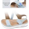 imagemysoft Womens Summer Walking Sandals Air Cushion Support Platform Ankle Strap Shoes Comfortable Casual Wedge SandalsLight Blue