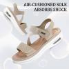 imagemysoft Womens Summer Walking Sandals Air Cushion Support Platform Ankle Strap Shoes Comfortable Casual Wedge SandalsLight Taupe