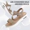 imagemysoft Womens Summer Walking Sandals Air Cushion Support Platform Ankle Strap Shoes Comfortable Casual Wedge SandalsTaupe