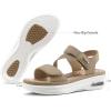 imagemysoft Womens Summer Walking Sandals Air Cushion Support Platform Ankle Strap Shoes Comfortable Casual Wedge SandalsTaupe