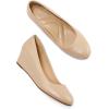 imagemysoft Womens Wedge Pumps Low Heel Closed Toe 2in Dress ShoesNude Pu