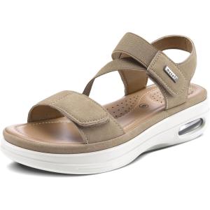 imagemysoft Womens Summer Walking Sandals Air Cushion Support Platform Ankle Strap Shoes Comfortable Casual Wedge SandalsTaupe