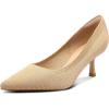 imagemysoft Womens Pumps 2 inch Kitten Heel Pointed Toe Low Heel Dress ShoesNude Knitting