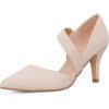 imagemysoft Womens Slingback Mary Jane Pumps Block Low Heel Adjustable Buckle Dress ShoesNudenubuck