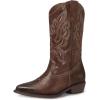 imagemysoft Womens Western Cowboy Boots Embroidered MidCalf Pointed Toe Cowgirl Boot Available for Regular and Wide CalfDark Brown Pu