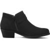 imagemysoft Womens Ankle Boots Low Chunky Stacked Heel Comfortable Round Toe booties with Side Zipper ShoesBlack Suede