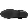 imagemysoft Womens Ankle Boots Low Chunky Stacked Heel Comfortable Round Toe booties with Side Zipper ShoesBlack Suede