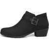 imagemysoft Womens Ankle Boots Low Chunky Stacked Heel Comfortable Round Toe booties with Side Zipper ShoesBlack Suede