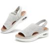 imagemysoft Womens Comfortable Air Cushion Support Walking Sandals Breathable Knit Slingback Platform ShoesGrey