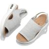 imagemysoft Womens Comfortable Air Cushion Support Walking Sandals Breathable Knit Slingback Platform ShoesGrey