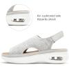 imagemysoft Womens Comfortable Air Cushion Support Walking Sandals Breathable Knit Slingback Platform ShoesGrey
