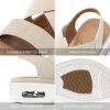 imagemysoft Womens Comfortable Walking Sandals Air Cushion Sport Slingback Elastic Band Platform ShoesBeige