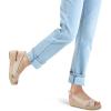 imagemysoft Womens Espadrille Sandals Low Wedge Platform Open Toe Slingback Ankle Strap Criss Cross Slip On Summer ShoesBeige