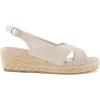 imagemysoft Womens Espadrille Sandals Low Wedge Platform Open Toe Slingback Ankle Strap Criss Cross Slip On Summer ShoesBeige