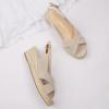 imagemysoft Womens Espadrille Sandals Low Wedge Platform Open Toe Slingback Ankle Strap Criss Cross Slip On Summer ShoesBeige Stripe