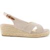 imagemysoft Womens Espadrille Sandals Low Wedge Platform Open Toe Slingback Ankle Strap Criss Cross Slip On Summer ShoesBeige Stripe