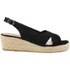 imagemysoft Womens Espadrille Sandals Low Wedge Platform Open Toe Slingback Ankle Strap Criss Cross Slip On Summer ShoesBlack