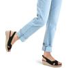 imagemysoft Womens Espadrille Sandals Low Wedge Platform Open Toe Slingback Ankle Strap Criss Cross Slip On Summer ShoesBlack