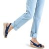 imagemysoft Womens Espadrille Sandals Low Wedge Platform Open Toe Slingback Ankle Strap Criss Cross Slip On Summer ShoesBlue