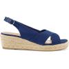 imagemysoft Womens Espadrille Sandals Low Wedge Platform Open Toe Slingback Ankle Strap Criss Cross Slip On Summer ShoesBlue