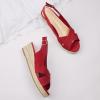 imagemysoft Womens Espadrille Sandals Low Wedge Platform Open Toe Slingback Ankle Strap Criss Cross Slip On Summer ShoesRed