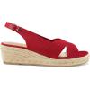 imagemysoft Womens Espadrille Sandals Low Wedge Platform Open Toe Slingback Ankle Strap Criss Cross Slip On Summer ShoesRed