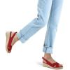 imagemysoft Womens Espadrille Sandals Low Wedge Platform Open Toe Slingback Ankle Strap Criss Cross Slip On Summer ShoesRed