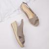 imagemysoft Womens Espadrille Sandals Low Wedge Platform Open Toe Slingback Ankle Strap Criss Cross Slip On Summer ShoesTaupe