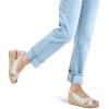 imagemysoft Womens Espadrille Sandals Low Wedge Platform Open Toe Slingback Ankle Strap Criss Cross Slip On Summer ShoesWhite