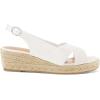 imagemysoft Womens Espadrille Sandals Low Wedge Platform Open Toe Slingback Ankle Strap Criss Cross Slip On Summer ShoesWhite
