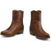 imagemysoft Womens Fashion Western Cowboy Ankle Boots Short Cowgirl Low Heel BootiesSolid Brown