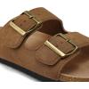 imagemysoft Womens Flat Sandals Cork Footbed Slides 2 Straps Adjustable Buckle Slip On Summer with Comfort ShoesCaramel