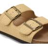 imagemysoft Womens Flat Sandals Cork Footbed Slides 2 Straps Adjustable Buckle Slip On Summer with Comfort ShoesRaffia