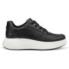 imagemysoft Womens Platform Chunky Sneakers Comfortable Lightweight Fashion Sneaker Casual Walking ShoesBlack Leather