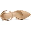 imagemysoft Womens Pointed Toe Low Chunky Heels Closed Toe Ankle Strap Dress Pump Shoes  Available in Wide SizesAlmond