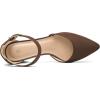 imagemysoft Womens Pointed Toe Low Chunky Heels Closed Toe Ankle Strap Dress Pump Shoes  Available in Wide SizesBrown Suede