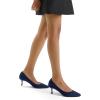 imagemysoft Womens Pumps 2 inch Kitten Heel Pointed Toe Low Heel Dress ShoesNavy Knitting