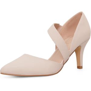 imagemysoft Womens Slingback Mary Jane Pumps Block Low Heel Adjustable Buckle Dress ShoesNudenubuck